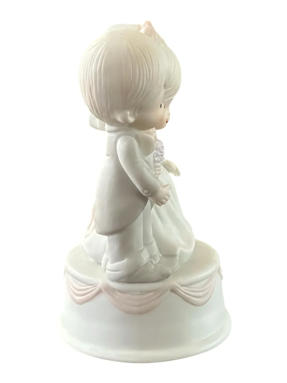 Hallmark Porcelain Wedding Couple Cake Topper - White and Pale Pink